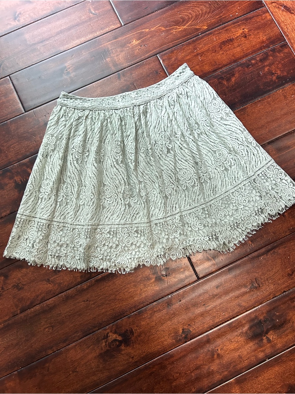 Xhilaration - Lace Circle Skirt in Sage Green
